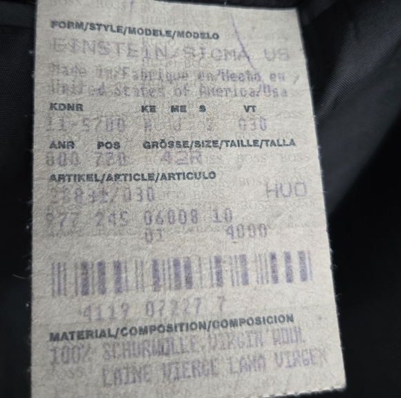 Hugo Boss  Einstein/Sigma Black 100% Wool USA Made 3 Btn Blazer Jacket ● 42R - Picture 5 of 6